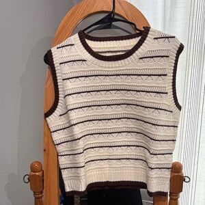Striped Sleeveless Knit Sweater shiny by nature